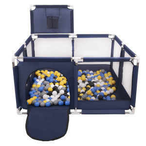 Dodatki damskie > test damska > Dodatki damskie > Laufstall mit Korb und Bällen Laufgitter für Kinder, Blau:schwarz/weiß/grau/blau/gelb, 200 Bälle