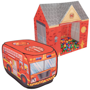 Dodatki damskie > test damska > Dodatki damskie > Feuerwehrauto Zelt Und Feuerwache Zelt Spielhaus Für Kinder Spielzelt Set Faltbar Pop Up Indoor Outdoor Rollenspiel Geschenk Für Jungen Mädch