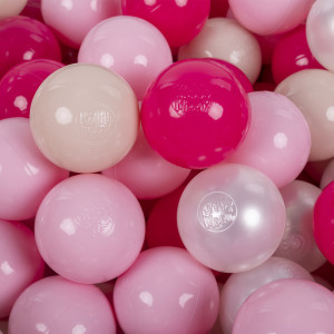 Dodatki damskie > test damska > Dodatki damskie > KiddyMoon Kinder Bälle für Bällebad Baby Spielbälle Plastikbälle ∅7cm Made in EU, pastellbeige/puderrosa/perle/dunkelpink, 100 Bälle/7cm