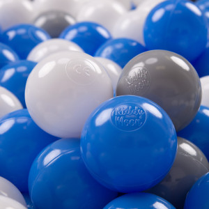 Dodatki damskie > test damska > Dodatki damskie > KiddyMoon Kinder Bälle für Bällebad Baby Spielbälle Plastikbälle ∅7cm Made in EU, grau/weiß/blau, 50 Bälle/7cm
