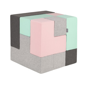 Dodatki damskie > test damska > Dodatki damskie > KiddyMoon Weiche Bausteine aus Schaumstoff für Kinder, Mix: hellgrau-dunkelgrau-pink-mint, 9 Stücke