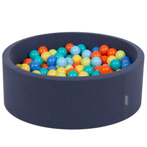 Dodatki damskie > test damska > Dodatki damskie > KiddyMoon Bällebad Bällepool mit bunten Bällen ∅ 7Cm für Babys Kinder Rund, dunkelblau, 90 x 30 cm 200 Bälle