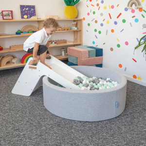 Dodatki damskie > test damska > Dodatki damskie > KiddyMoon Kinder Rutsche Aus Holz Stabile Kleinkinderrutsche Multifunktion Montessori, weiß, Groß