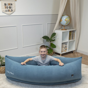 Dodatki damskie > test damska > Dodatki damskie > KiddyMoon Peapod Sensorischer Stuhl für Kinder Aufblasbarer Entlastungstherapie, blau, L