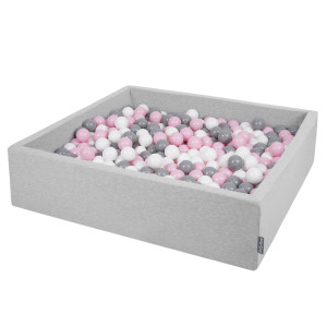 Dodatki damskie > test damska > Dodatki damskie > KiddyMoon Quadrat Bällebad Bällepool ∅ 7Cm Eckig Ballgruben Für Babys Spielbad Kleinkinder, Hergestellt in der EU, hellgrau:weiß-grau-puderro