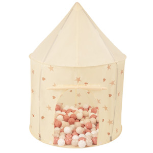 Dodatki damskie > test damska > Dodatki damskie > Spielzelt Für Kinder Pavillon Kinderzelt Indoor Outdoor Spielhaus, hellbeige: pastellbeige/lachsfarben/weiß, 100 Bälle