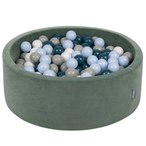 Dodatki damskie > test damska > Dodatki damskie > KiddyMoon Rund Bällebad Velvet Bällepool ∅ 7Cm Ballgruben Für Babys Spielbad Kleinkinder, Hergestellt in der EU, waldgrün: dunkeltürkis/grüng
