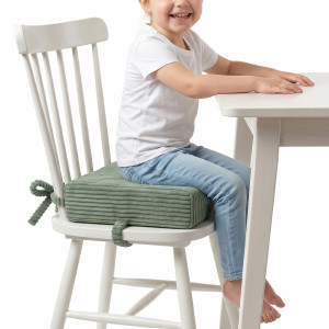 Dodatki damskie > test damska > Dodatki damskie > KiddyMoon Sitzerhöhung Für Kinder, Sitzkissen Für Kinderstuhl Mit 10 Cm Höhe, Waschbarem Bezug Und Bindebändern, grün, 33x33x10