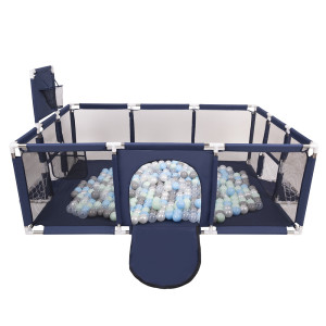 Dodatki damskie > test damska > Dodatki damskie > Laufstall Baby Großer Spielplatz mit Bällen Laufgitter für Kinder, Dunkelblau:perle/grau/transparent/babyblau/minze, 400 Bällen