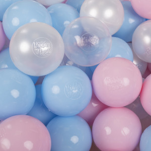 Dodatki damskie > test damska > Dodatki damskie > KiddyMoon Kinder Bälle für Bällebad Baby Spielbälle Plastikbälle ∅7cm Made in EU, baby blau/puderrosa/perle/transparent, 200 Bälle/7cm