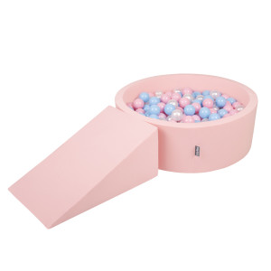 Dodatki damskie > test damska > Dodatki damskie > KiddyMoon Spielplatz aus Schaumstoff mit Bällebad und Bällen Hindernisläufen, pink:babyblue/puderrosa/perle, Bällebad (200 Bälle) + Zwickel