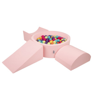 Dodatki damskie > test damska > Dodatki damskie > KiddyMoon Spielplatz aus Schaumstoff mit Bällebad und Bällen Hindernisläufen, pink:hellgrün/gelb/türkis/orange/dunkelpink/violett, Bällebad (