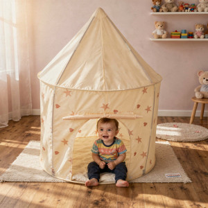 Dodatki damskie > test damska > Dodatki damskie > Spielzelt Für Kinder Pavillon Kinderzelt Indoor Outdoor Spielhaus, hellbeige, 100x130cm