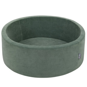 Dodatki damskie > test damska > Dodatki damskie > KiddyMoon Rund Bällebad Velvet Bällepool ∅ 7Cm Ballgruben Für Babys Spielbad Kleinkinder, Hergestellt in der EU, waldgrün, 90 x 30 cm Ohne Bä