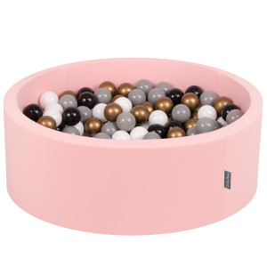 Dodatki damskie > test damska > Dodatki damskie > KiddyMoon Bällebad Bällepool mit bunten Bällen ∅ 7Cm für Babys Kinder Rund, pink:weiß/grau/schwarz/gelb, 90 x 30 cm 200 Bälle
