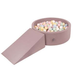 Dodatki damskie > test damska > Dodatki damskie > KiddyMoon Spielplatz aus Schaumstoff mit Bällebad und Bällen Hindernisläufen, erikafarben:pastellblau/pastellgelb/weiß/minze/puderrosa, Bälle