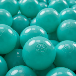 Dodatki damskie > test damska > Dodatki damskie > KiddyMoon Kinder Bälle für Bällebad Baby Einfarbige Plastikbälle ∅7cm Made in EU, helltürkis, 100 Bälle/7cm