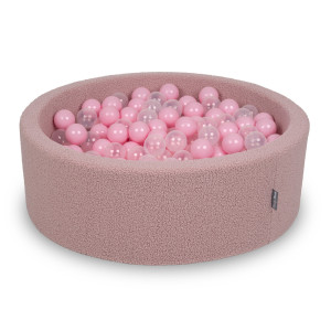 Dodatki damskie > test damska > Dodatki damskie > KiddyMoon Bällebad für Baby mit Teddy-Plüsch, Größere 7 cm Bälle für Eine Vollere Füllung, ab 8 Monaten, Abnehmbarer Bezug, Rosa: Puderrosa/T