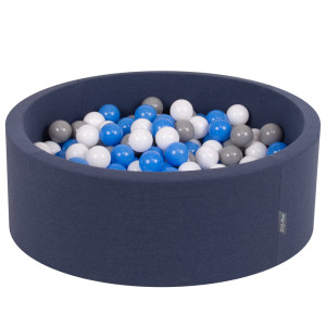Dodatki damskie > test damska > Dodatki damskie > KiddyMoon Bällebad Bällepool mit bunten Bällen ∅ 7Cm für Babys Kinder Rund, dunkelblau, 90 x 30 cm 200 Bälle