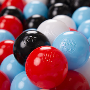 Dodatki damskie > test damska > Dodatki damskie > KiddyMoon Kinder Bälle für Bällebad Baby Plastikbälle Spielbälle ∅6cm Made in EU, schwarz/weiß/rot/baby blau, 500 Bälle/6cm
