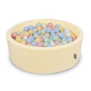 Dodatki damskie > test damska > Dodatki damskie > KiddyMoon Bällebad Bällepool mit bunten Bällen ∅ 7Cm für Babys Kinder Rund, Gelb, 90 x 30 cm 200 Bälle