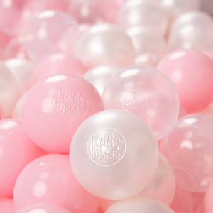 Dodatki damskie > test damska > Dodatki damskie > KiddyMoon Kinder Bälle für Bällebad Baby Plastikbälle Spielbälle ∅6cm Made in EU, puderrosa/perle/transparent, 300 Bälle/6cm