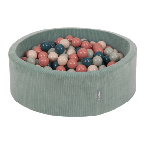 Dodatki damskie > test damska > Dodatki damskie > KiddyMoon Bällebad Kinder Schaumstoff Mit Bälle Für Baby ab 1 Jahr, grün: dunkeltürkis/pastellbeige/grüngrau/lachsfarben, 90 x 30 cm 300 Bäll