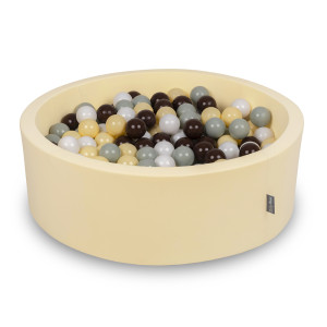Dodatki damskie > test damska > Dodatki damskie > KiddyMoon Bällebad Bällepool mit bunten Bällen ∅ 7Cm für Babys Kinder Rund, Gelb, 90 x 30 cm 300 Bälle