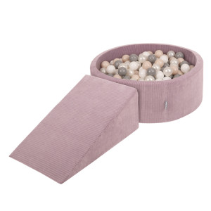 Dodatki damskie > test damska > Dodatki damskie > KiddyMoon Spielplatz Aus Schaumstoff Für Kinder mit Bälle Waschbare Bezug, violett: pastellbeige/weiß/perle/grau, Bällebad (200 Bälle) + Zwic