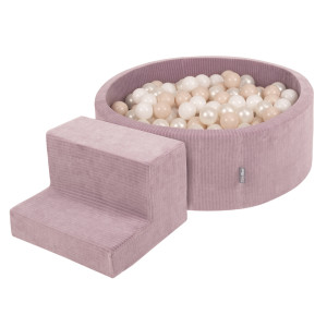 Dodatki damskie > test damska > Dodatki damskie > KiddyMoon Spielplatz Aus Schaumstoff Für Kinder mit Bälle Waschbare Bezug, violett: pastellbeige/weiß/perle, Bällebad (100 Bälle) + Stüfchen