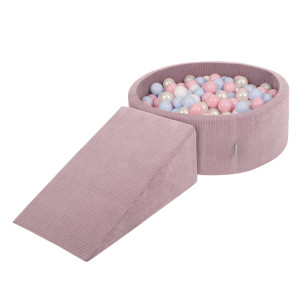 Dodatki damskie > test damska > Dodatki damskie > KiddyMoon Spielplatz Aus Schaumstoff Für Kinder mit Bälle Waschbare Bezug, violett: pastellblau/perle/puderrosa/weiß, Bällebad (200 Bälle) + 