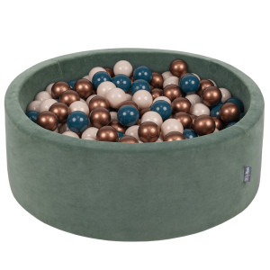 Dodatki damskie > test damska > Dodatki damskie > KiddyMoon Rund Bällebad Velvet Bällepool ∅ 7Cm Ballgruben Für Babys Spielbad Kleinkinder, Hergestellt in der EU, waldgrün: dunkeltürkis/paste