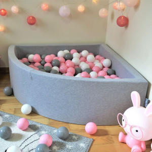 Dodatki damskie > test damska > Dodatki damskie > KiddyMoon Viertel Eckig Bällebad Bällepool ∅ 7Cm Ballgruben Für Babys Spielbad Kleinkinder, Hergestellt in der EU, hellgrau:weiß/grau/puderro