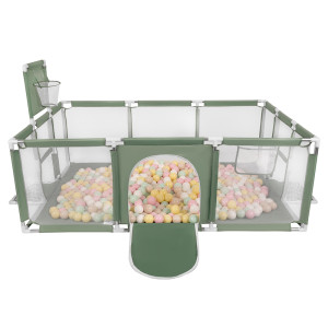 Dodatki damskie > test damska > Dodatki damskie > Laufstall Baby Großer Spielplatz mit Bällen Laufgitter für Kinder, grün:pastellbeige/pastellgelb/weiß/minze/puderrosa, 400 Bällen