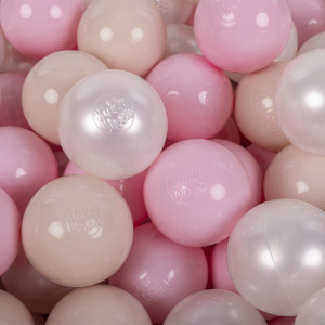 Dodatki damskie > test damska > Dodatki damskie > KiddyMoon Kinder Bälle für Bällebad Baby Spielbälle Plastikbälle ∅7cm Made in EU, pastellbeige/puderrosa/perle, 200 Bälle/7cm