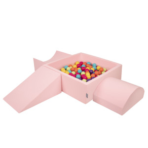 Dodatki damskie > test damska > Dodatki damskie > KiddyMoon Spielplatz aus Schaumstoff mit Quadrat Bällebad Bälle Hindernisläufen, pink:hellgrün/gelb/türkis/orange/dunkelpink/violet, Bällebad