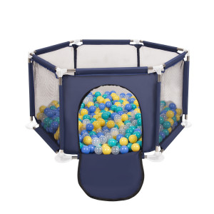 Dodatki damskie > test damska > Dodatki damskie > Sechseckiger Laufstall mit Bällen Laufgitter für Kinder, Blau:türkis/blau/gelb/transparent, 400 Bälle