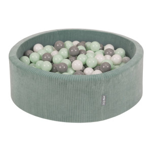 Dodatki damskie > test damska > Dodatki damskie > KiddyMoon Bällebad Kinder Schaumstoff Mit Bälle Für Baby ab 1 Jahr, grün: weiß/grau/minze, 90 x 30 cm 300 Bälle