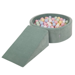 Dodatki damskie > test damska > Dodatki damskie > KiddyMoon Spielplatz Aus Schaumstoff Für Kinder mit Bälle Waschbare Bezug, grün: pastellblau/pastellgelb/weiß/minze/puderrosa, Bällebad (100 