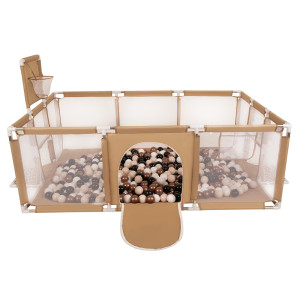 Dodatki damskie > test damska > Dodatki damskie > Laufstall Baby Großer Spielplatz mit Bällen Laufgitter für Kinder, beige:pastellbeige/kupferrot/weiß/schwarz, 400 Bällen