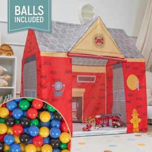 Dodatki damskie > test damska > Dodatki damskie > Spielhaus Spielzelt Feuerwehrhaus Faltbares Für Kinder Realistisches Design Langlebige Und Sichere Materialien Leicht Zu Montieren Perfekt Fü