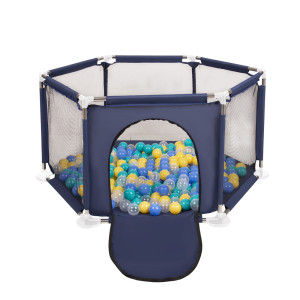 Dodatki damskie > test damska > Dodatki damskie > Sechseckiger Laufstall mit Bällen Laufgitter für Kinder, Blau:türkis/blau/gelb/transparent, 100 Bälle