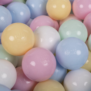 Dodatki damskie > test damska > Dodatki damskie > KiddyMoon Kinder Bälle für Bällebad Baby Spielbälle Plastikbälle ∅7cm Made in EU, pastellblau/pastellgelb/weiß/minze/rosa, 300 Bälle/7cm