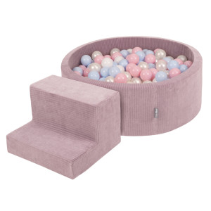 Dodatki damskie > test damska > Dodatki damskie > KiddyMoon Spielplatz Aus Schaumstoff Für Kinder mit Bälle Waschbare Bezug, violett: pastellblau/perle/puderrosa/weiß, Bällebad (200 Bälle) + 
