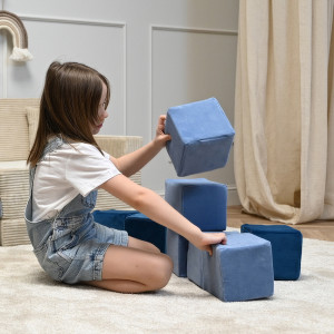 Dodatki damskie > test damska > Dodatki damskie > KiddyMoon Schaumstoff Würfel für Baby aus Velours Weiche Blöcke Schaum Spielzeug Montessori-Spielzeug mit Schaum und viel Spaß für Kinder, Bl