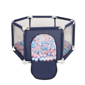 Dodatki damskie > test damska > Dodatki damskie > Sechseckiger Laufstall mit Bällen Laufgitter für Kinder, Blau:babyblau/puderrosa/perle, 900 Bälle