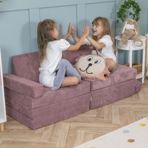Dodatki damskie > test damska > Dodatki damskie > KiddyMoon Kindersofa aus Schaumstoff, Spielsofa für Kinder, Kindersessel, Sofa fürs Kinderzimmer, Kindercouch, Faltmatratze, violett, Kinders