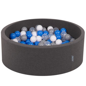 Dodatki damskie > test damska > Dodatki damskie > KiddyMoon Bällebad Bällepool mit bunten Bällen ∅ 7Cm für Babys Kinder Rund, Grau, 90 x 30 cm 300 Bälle