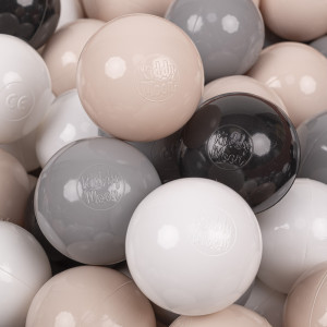 Dodatki damskie > test damska > Dodatki damskie > KiddyMoon Kinder Bälle für Bällebad Baby Spielbälle Plastikbälle ∅7cm Made in EU, pastellbeige/grau/weiß/schwarz, 300 Bälle/7cm