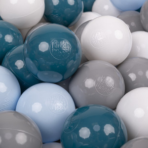 Dodatki damskie > test damska > Dodatki damskie > KiddyMoon Kinder Bälle für Bällebad Baby Spielbälle Plastikbälle ∅7cm Made in EU, dunkeltürkis/pastellblau/grau/weiß, 700 Bälle/7cm